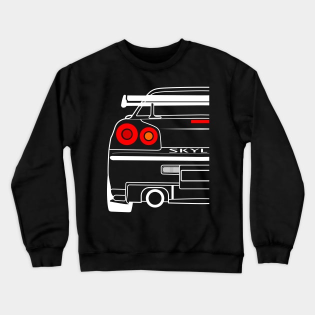 Skyline GTR Half Crewneck Sweatshirt by HSDESIGNS